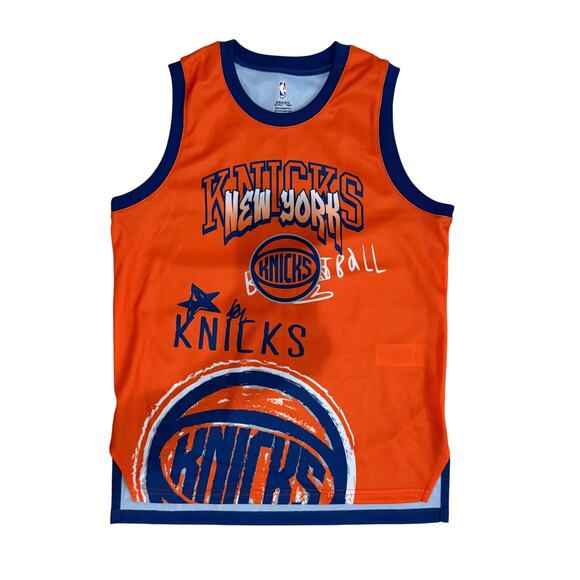 NBA Youth New York Knicks Graphic Jersey in Orange/Blue, Size M - Picture 1 of 3